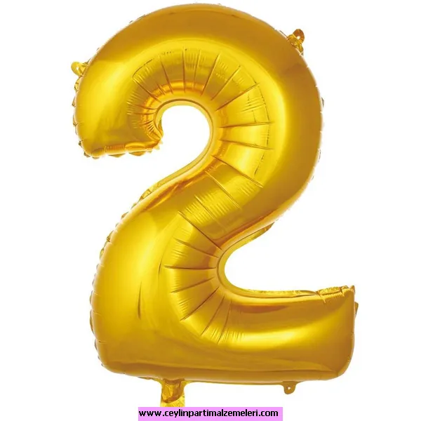 2 Rakam Gold Folyo Balon 